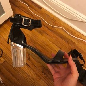 Clear heeled sandals